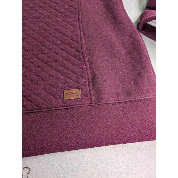 L. L. Bean Women's Quilted Quarter-Zip Pullover in Deep Wine Burgundy Size XL - Picture 2 of 13